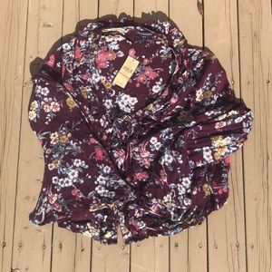 NWT Boho American Eagle Longsleeve Tie Up Blouse